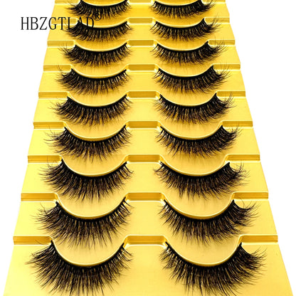 10 Pairs 3D Mink False Eyelashes – Natural Long & Short Fake Lashes Makeup Kit (38 Styles)