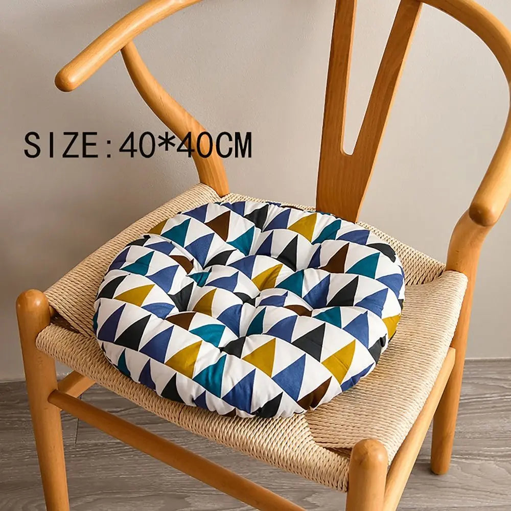 40x40cm Round Dining Chair Cushion – Thickened Non-Slip Seat Pad, 10 Luxurious Styles for Students, Office & Canteen