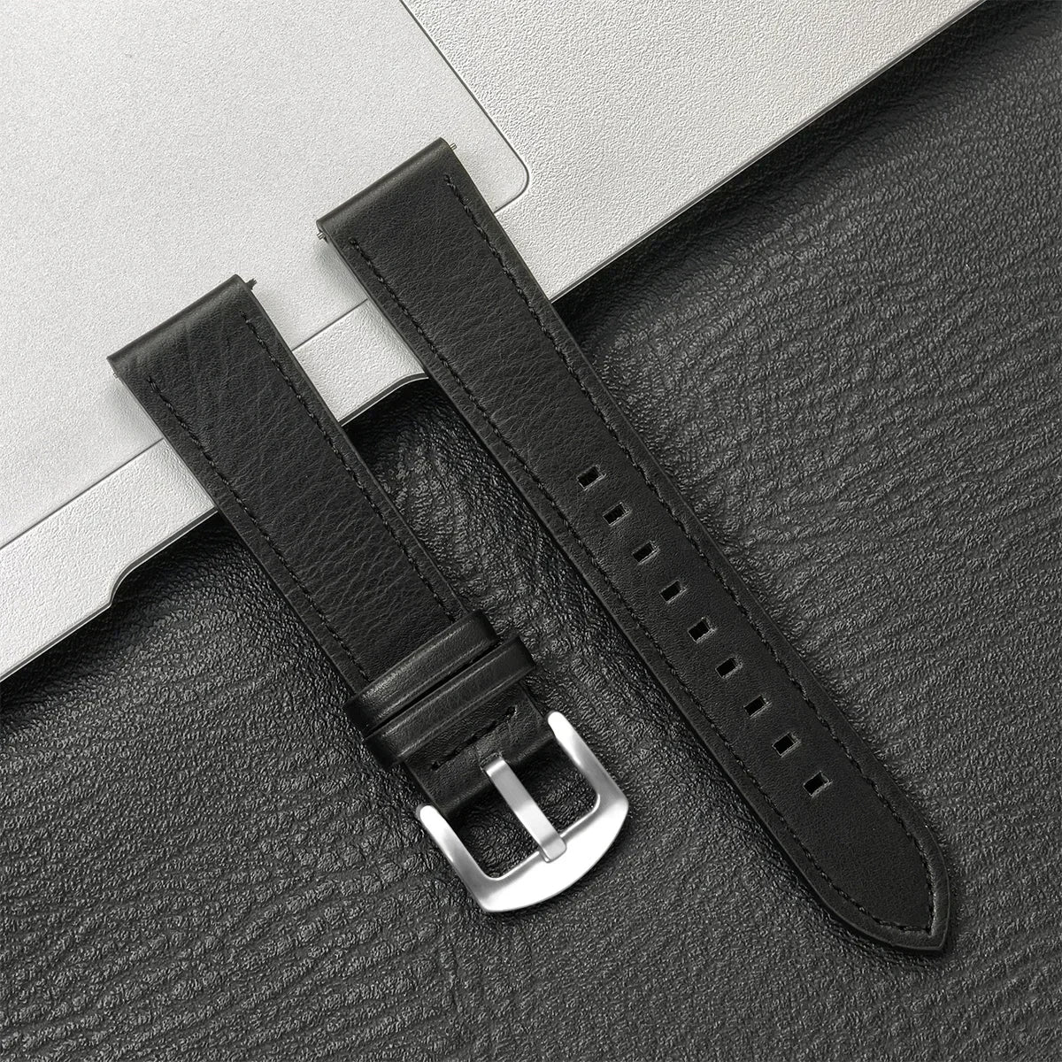 Leather Watch Strap 20mm/22mm - Vintage Replacement Band for Samsung Galaxy Watch 7/6/5/4 and Xiaomi Redmi Watch 3 Lite/Active