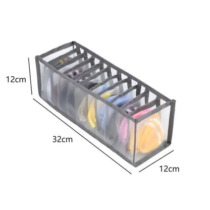 7-Grid Jeans Storage Box — Closet & Wardrobe Drawer Organizer for Clothes, Pants, and Socks Separation