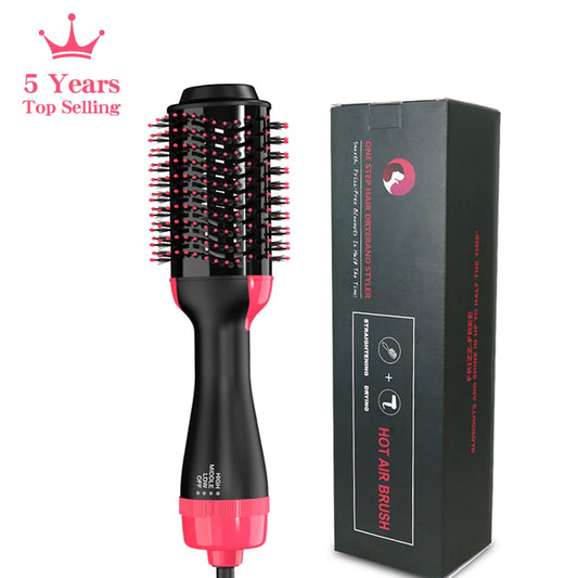 LISAPRO 3-in-1 Hot Air Brush - Professional Hair Dryer, Volumizer & Styling Brush With 1000W One-Step Blow Drying