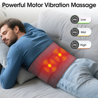 Cordless Heated Waist Belt Massager – Lumbar Support with Vibration Massage for Lower Back Pain Relief