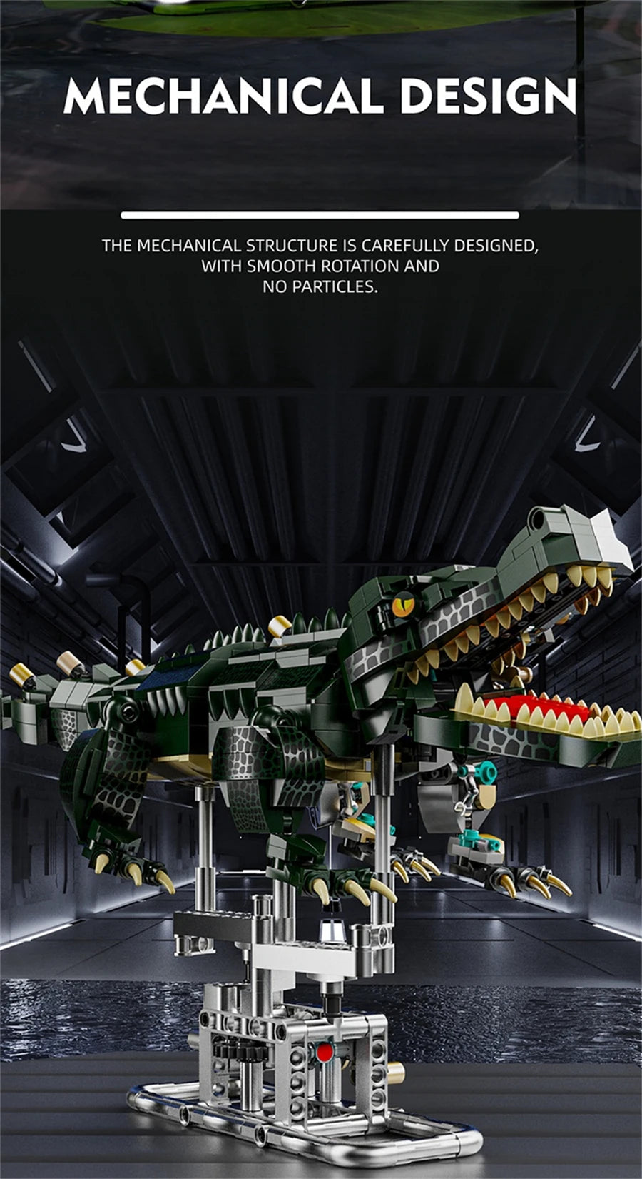 Mechanical Shark & Sea Life Building Blocks Set – Crocodile, Parrot, Mantis, Frog, Manta Ray Toy for Kids