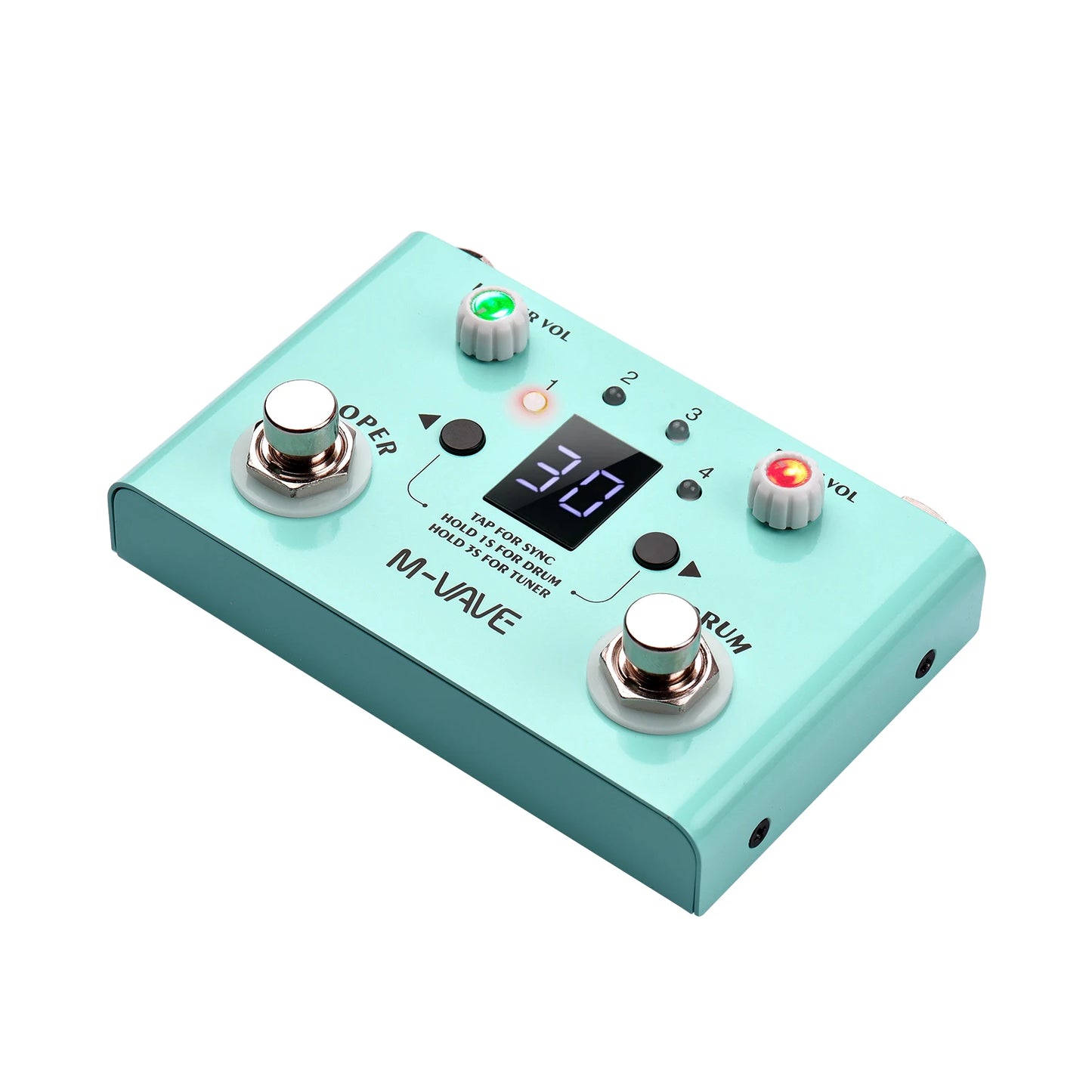 M-VAVE LOST TEMPO Effect Pedal – 2 in 1 Drum & Looper Mini Pedal with Double Footswitch, Drum Machine Pedal