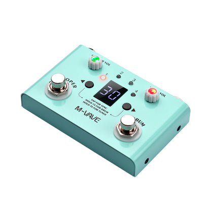 M-VAVE LOST TEMPO Effect Pedal – 2 in 1 Drum & Looper Mini Pedal with Double Footswitch, Drum Machine Pedal