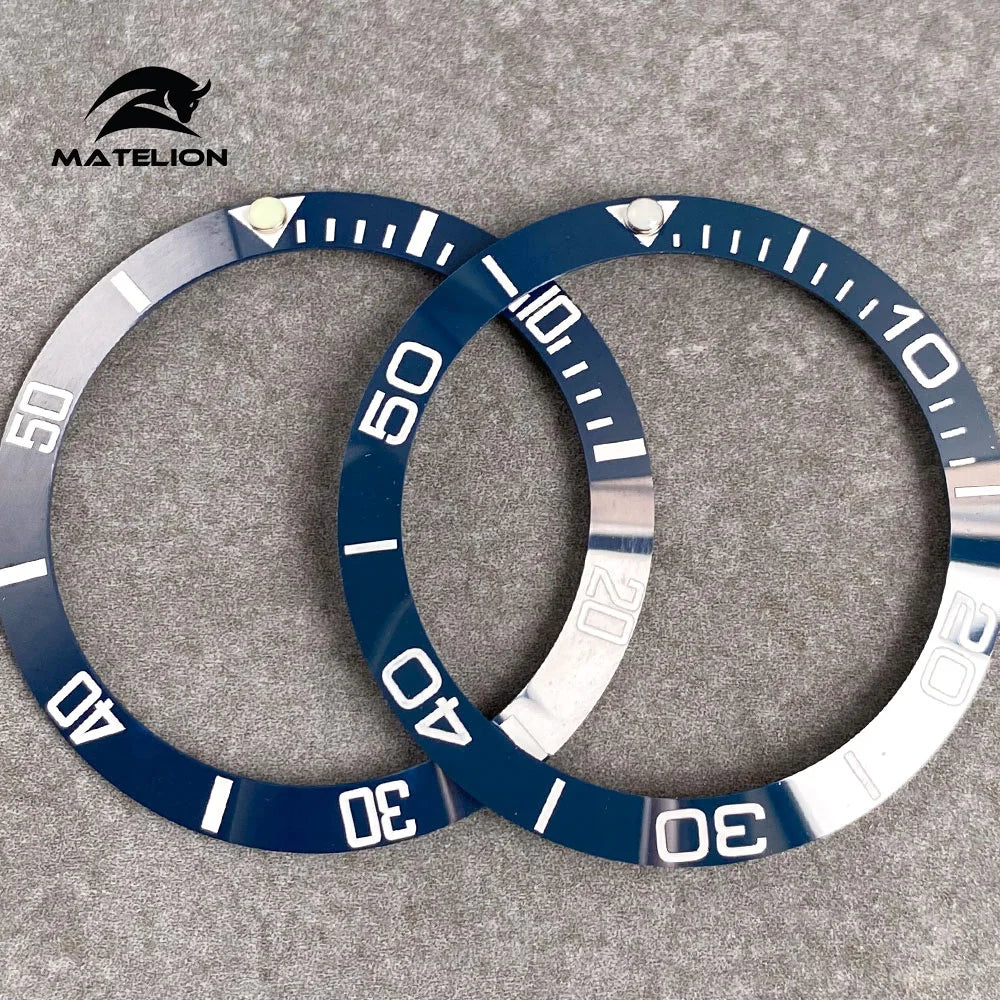 MATELION 38mm Ceramic Bezel Insert — Alloy Watch Ring for 40mm NH35/NH34 GMT Diving Watches