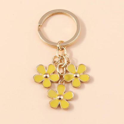 Sakura Flower Enamel Keychain - Colorful Cute Key Ring Handbag Accessory Gift for Women & Girls