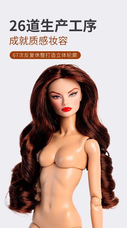 32cm Celebrity Makeup FR Supermodel Nude Doll – 1/6 BJD Movable Joints DIY Dress-Up Toy Gift