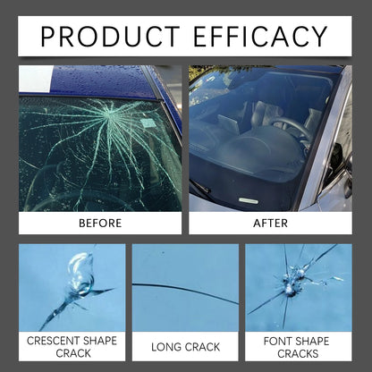 20ml Windshield Repair Kit - DIY Car Glass Crack Fix Tool with Resin, Curing Film and Scraper