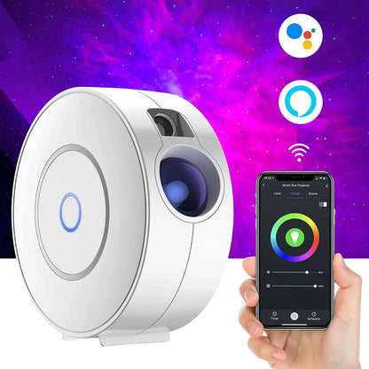 Tuya WiFi Smart Aurora Galaxy Starry Sky Projector – APP & Voice Control LED Night Light, Intelligent Space Atmosphere Lamp Home Decor Gift