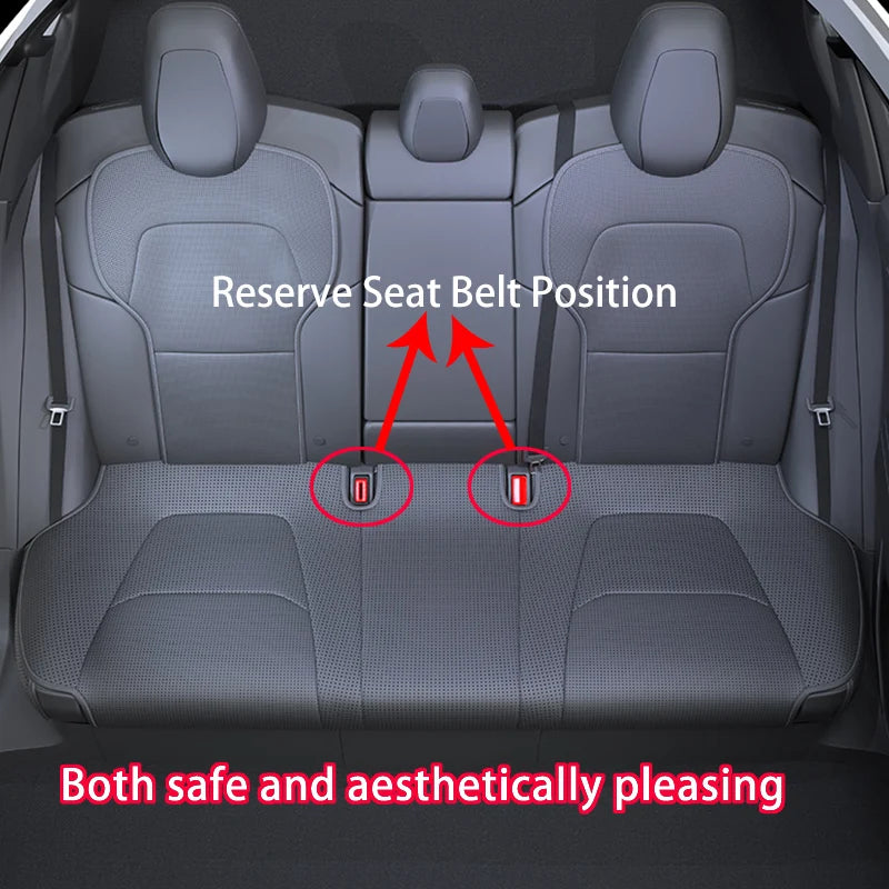 Tesla Model 3 Highland 2025–2026 Premium PU Leather Seat Cover – All-Season Full Set Car Seat Cushion Protector Interior Accessory