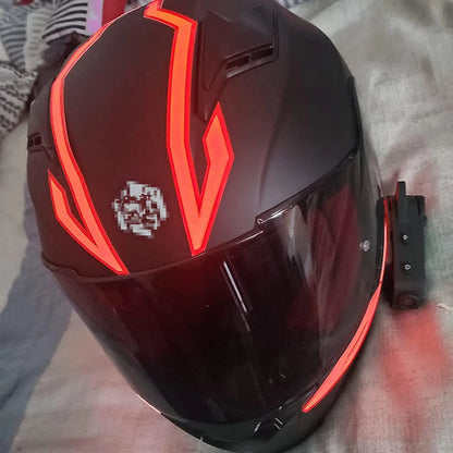 Motorcycle Helmet Light – 4-in-1 EL Light with 3 LED Modes, Night Riding Signal & Decoration Accessories Kit