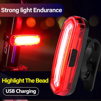 USB Rechargeable Bicycle Taillight – MTB Red LED Rear Cycling Warning Light for Mountain Bike Safety Lamp