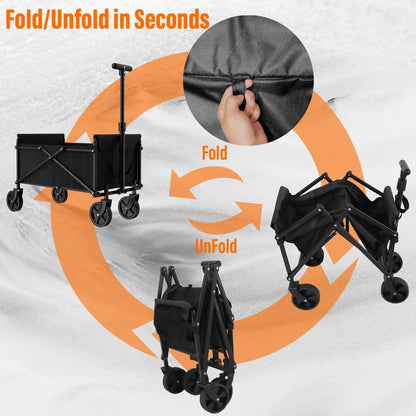 Outdoor Camping Handcart – Foldable Wheels for Easy One-Hand Operation, Portable Cargo Transport for Hiking & Adventures
