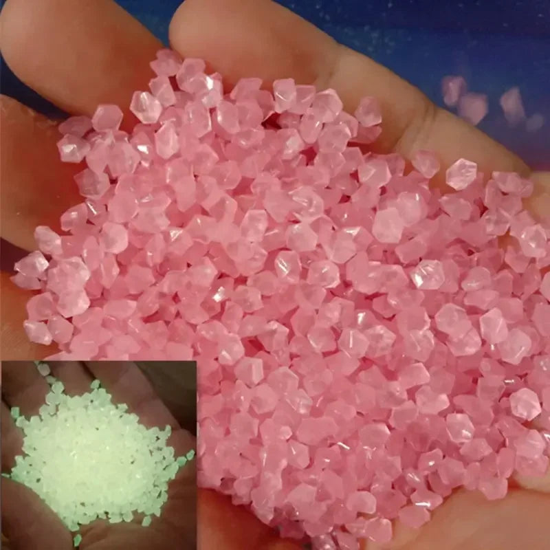 1000-Piece Glow-in-the-Dark Pebbles (3–5mm) – Luminous Sand Stones for Garden Paths, Lawn, Home Décor, and Aquariums