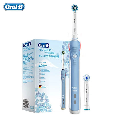 Oral-B Pro 4000 Electric Toothbrush – 3D Action Daily Clean with Pressure Sensor, 4 Modes, Gum Care, Waterproof & Rechargeable