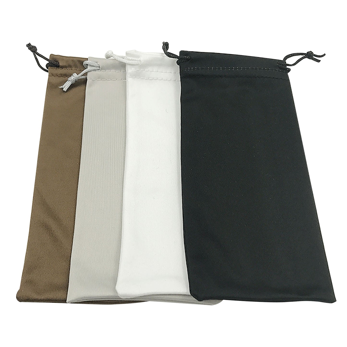 Microfiber Glasses Pouch – Soft Drawstring Eyewear Case 9×18cm, Solid Color Elastic Fabric Organizer