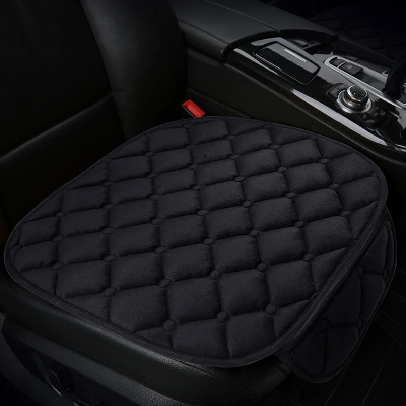 Thick Plush Car Seat Cushion Set - Warm Anti-Slip Three-Piece Winter Seat Covers