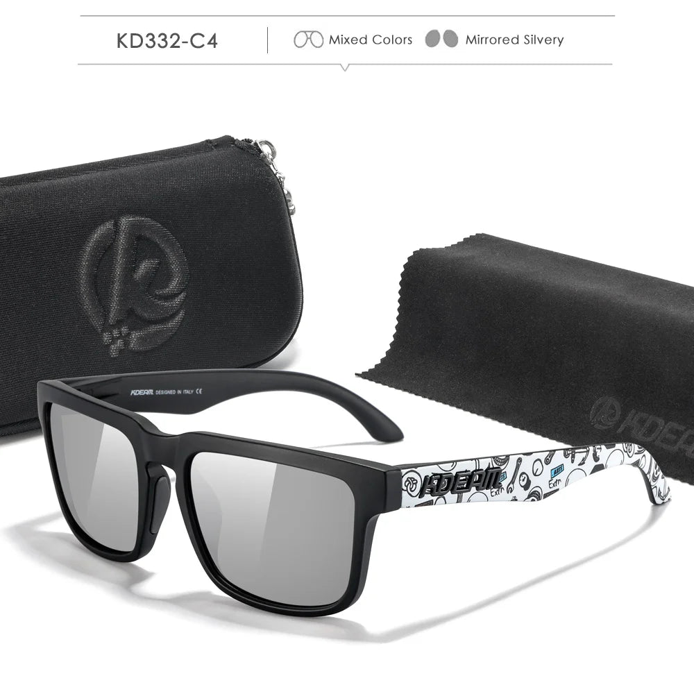 KDEAM Photochromic & Polarized Sunglasses - Category 3 Polarization, Unique Frame Surface Eyewear for Men & Women with Case