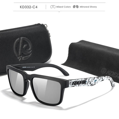 KDEAM Photochromic & Polarized Sunglasses - Category 3 Polarization, Unique Frame Surface Eyewear for Men & Women with Case