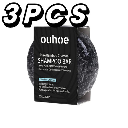 Bamboo Charcoal Shampoo Bar — Deep Cleansing, Nourishing Soap for Thick, Dark Hair & Dry Scalp Care