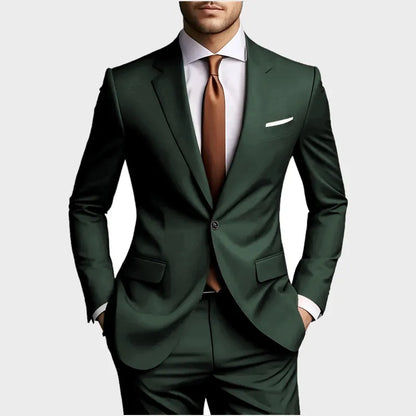2026 Luxury Men's 2-Piece Suit Set - Elegant Slim Fit Wedding Groom Tuxedo & Casual Formal Wear