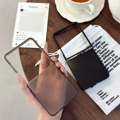 Transparent Sanding Phone Case – Shockproof Protective Shell for Samsung Galaxy Z Flip 3/4/5/6/7 5G