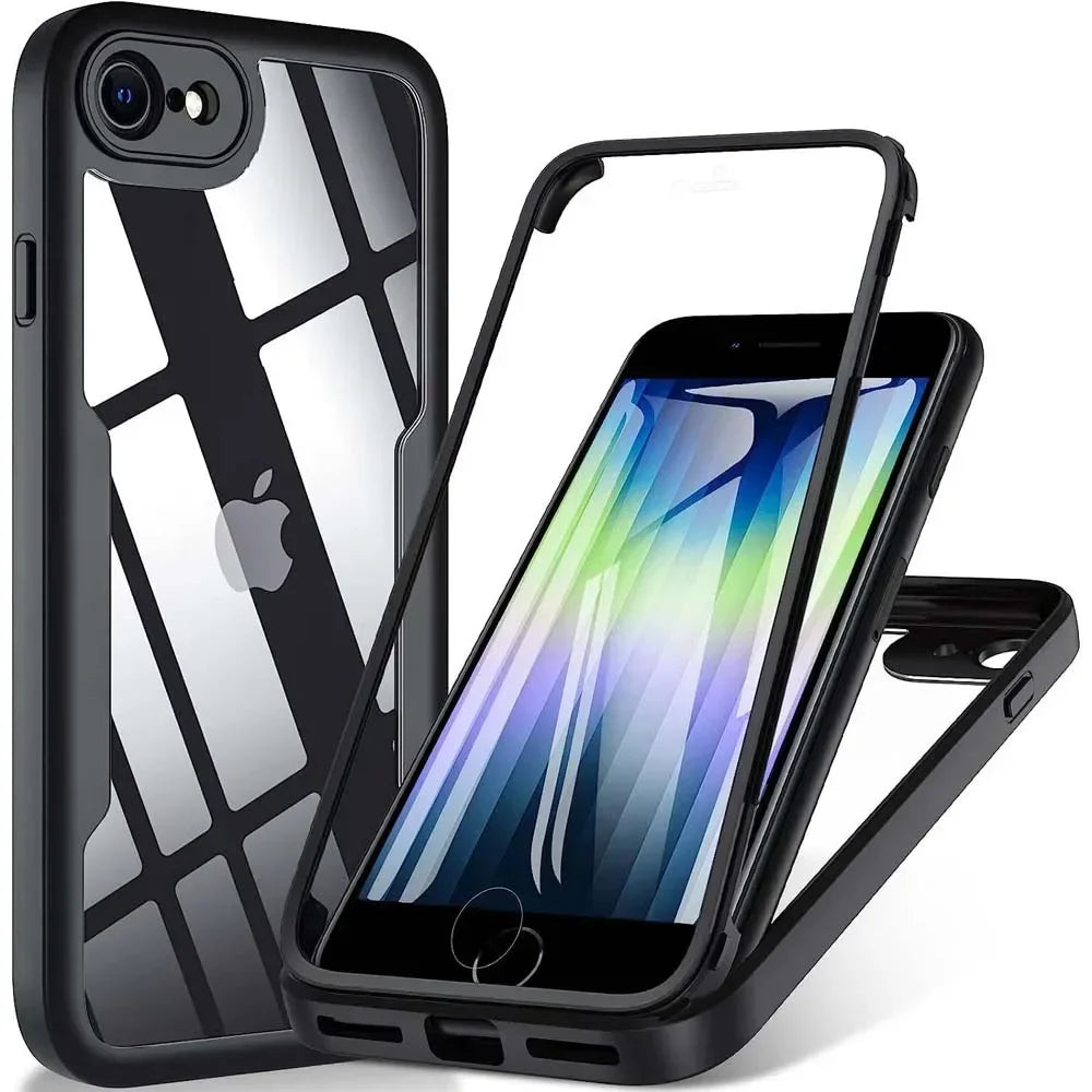 360° Full Body iPhone Case - Double-Sided Screen Protector Cover for iPhone SE 2020, SE 2022, 8 & 7