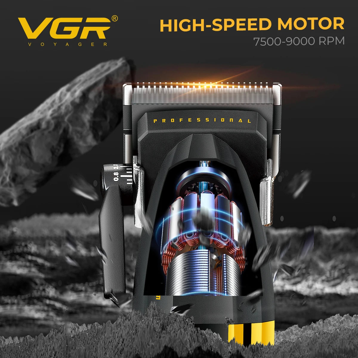 VGR Professional Hair Clippers & Trimmer – 9000 RPM Adjustable Hair Cutting Machine for Men V-285 V-003