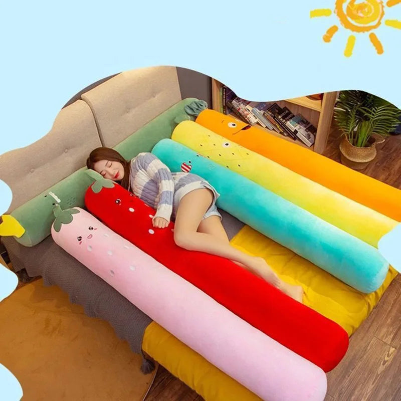 Cute Cylindrical Body Pillow – Soft Side Sleeping Pregnancy Pillow with Detachable Washable Cover, Long Cartoon Leg Gripper Pillow Gift