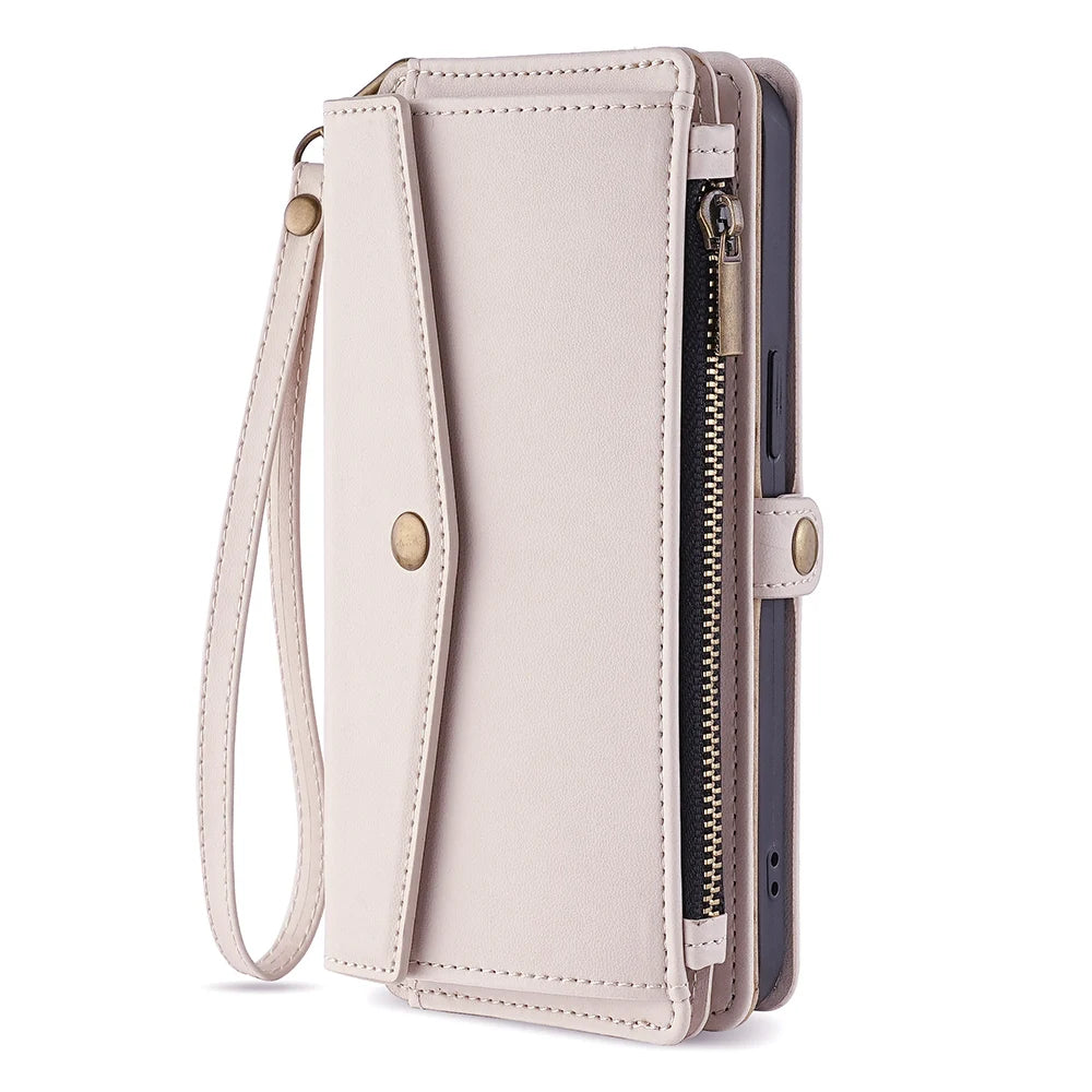 Magnetic Leather Wallet Phone Case for iPhone SE (2020/2022) to 15 Pro Max – Flip Cover with Card Holder & Stand Function