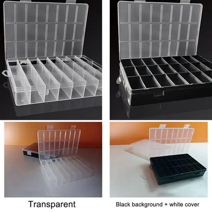24-Grid Plastic Storage Box – Jewelry, Beads, Screws Organizer for Home Display & Storage