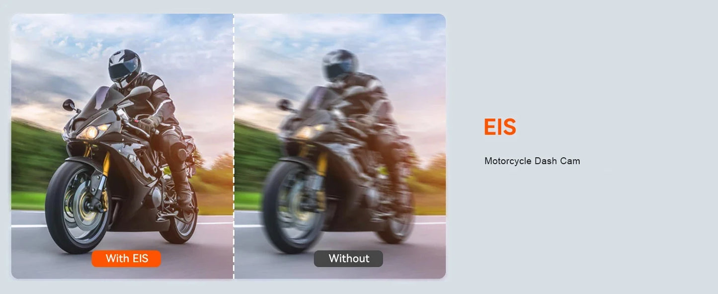Motorcycle 2K Front & Rear DVR Dash Cam – WiFi GPS, Waterproof Full-Body Video Recorder Black Box
