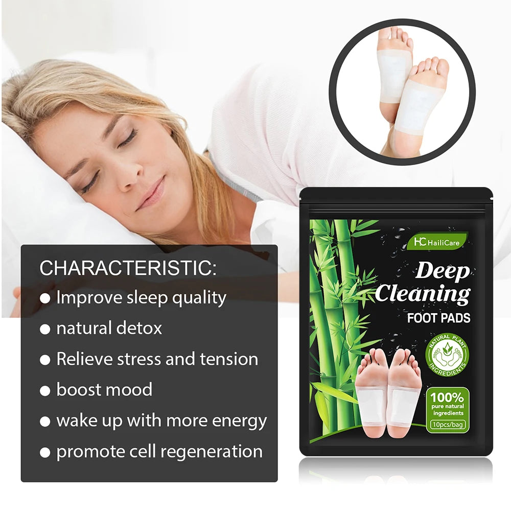 10PCS Herbal Detox Foot Patches – Stress Relief & Deep Sleep Aid | Natural Foot Care & Body Cleanse