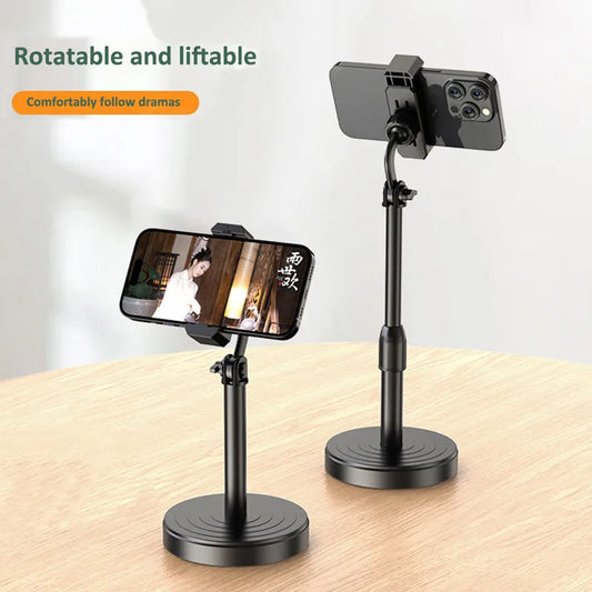 Multifunctional Phone Tripod Stand - Adjustable Height Telescopic Live Streaming Bracket Portable Mount