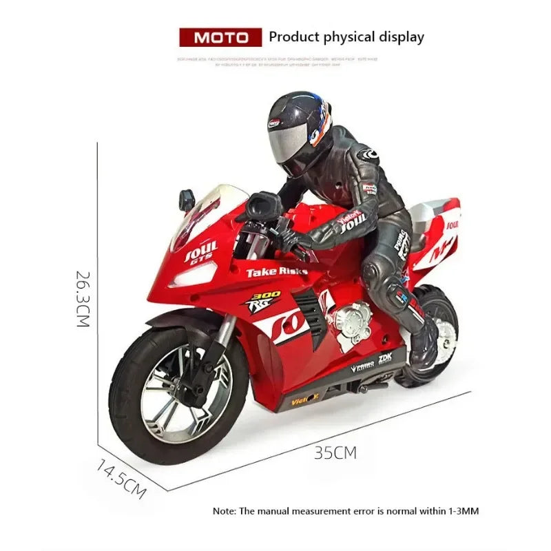 1/6 RC Motorcycle Toy - Self-Balancing Electric Racing Bike with Drift Stunt Control for Kids and Children