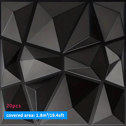 20PCS 3D Wall Panels 30x30cm Decorative Wall Tiles – Modern Peel & Stick Wall Decor for Living Room, Bedroom, Office & Hotel
