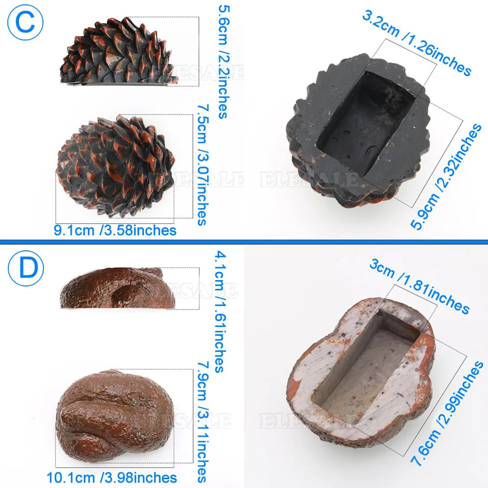 Outdoor Garden Key Safe Box - New Hidden Rock Design, Stone Safety Storage for Home and RV Keys, Secure Hide-a-Key Solution