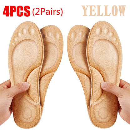 4D Massage Warm Pile Shoe Insoles – Super Soft Latex Sports Insoles with Arch Support, Orthopedic Running & Basketball Foot Comfort