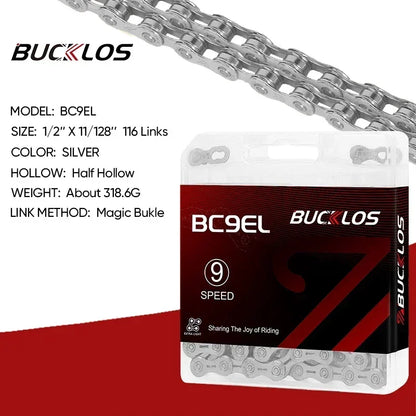 BUCKLOS MTB Bike Chain – 12 & 11 Speed Mountain & Road Bicycle Chain, Compatible with 8-12 Speed Cycling Parts
