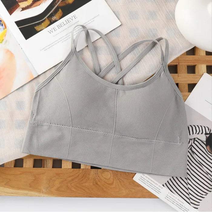 Women’s Sexy Crossback Tank Top — Breathable Running & Yoga Sports Bra | Soft Fitness Crop Top
