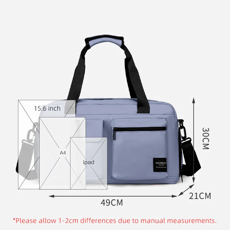 Large Fitness & Sports Duffel Bag – Women’s Gym, Yoga, Swimming Travel Backpack with Dry/Wet Shoes Pocket