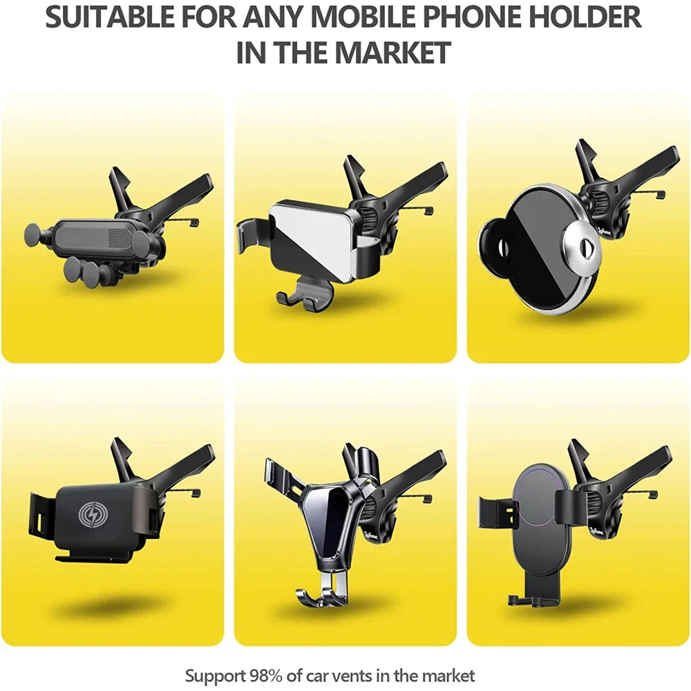 17mm Ball-Head Car Air Vent Clip — Universal Air Outlet Phone Holder Hook Clamp for Mobile & GPS