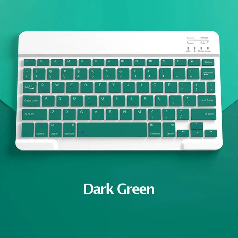 Spanish/English 10-Inch Bluetooth Keyboard – Wireless Rechargeable Universal Keyboard for iPad Air, Pro, Phone, Tablet, Laptop