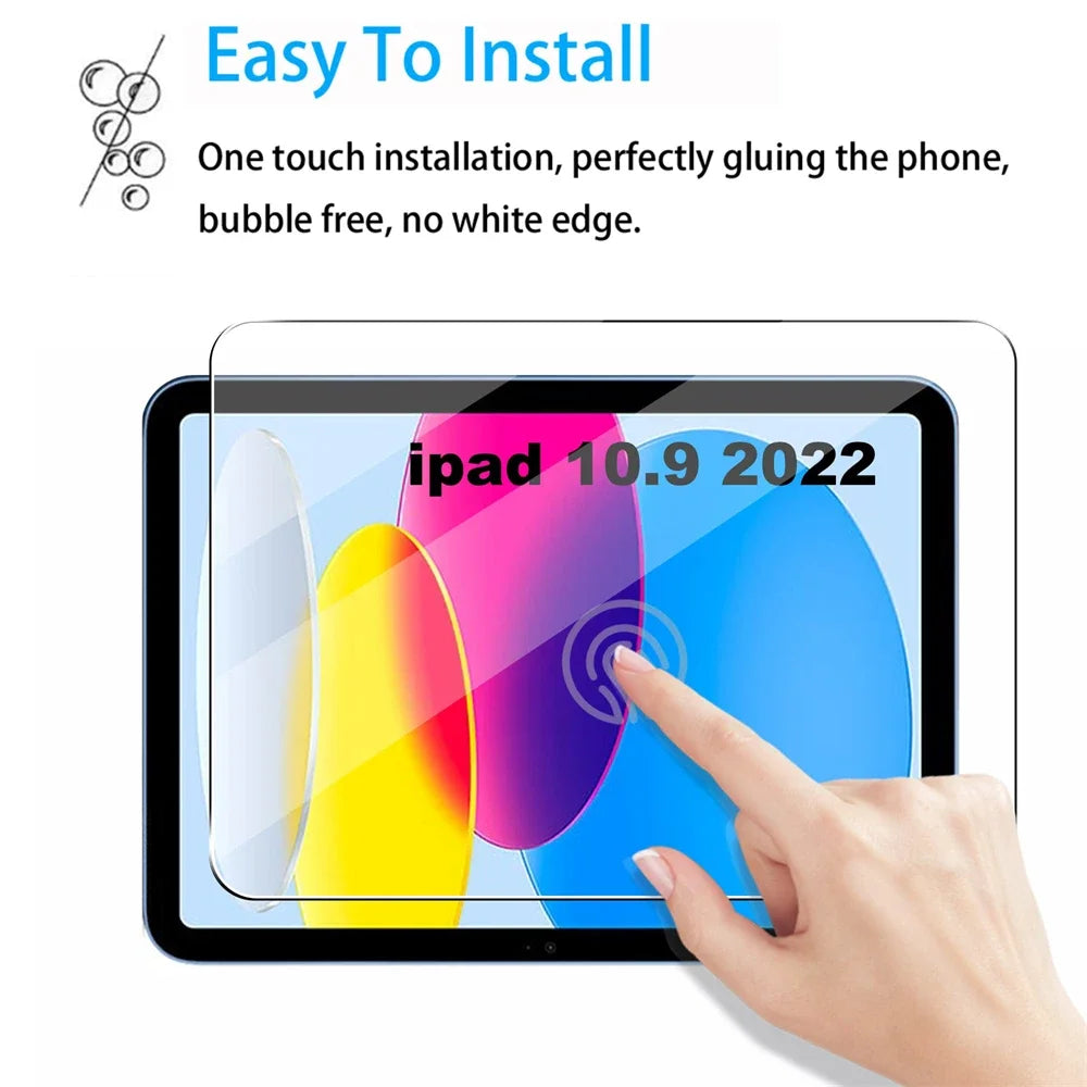 Tempered Glass Screen Protector for iPad 10th Gen 10.9" (2022) – Anti-Scratch Clear Protective Film (A2696, A2757, A2777)