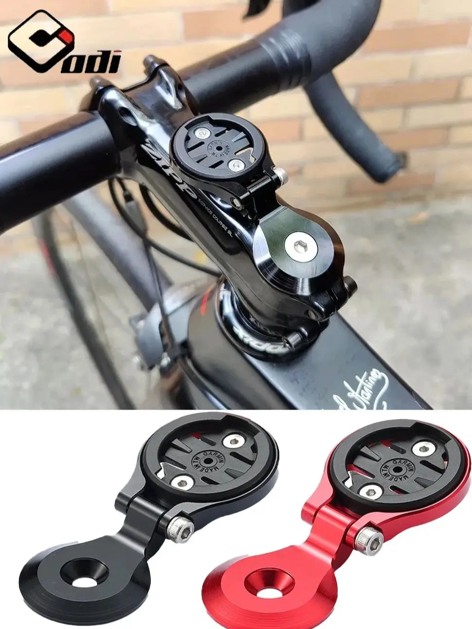 New ODI Adjustable Out Front Bike Stem Mount — Compatible with Garmin Edge, Wahoo Elemnt, Bryton, IGPSPORT, XOSS, Magene