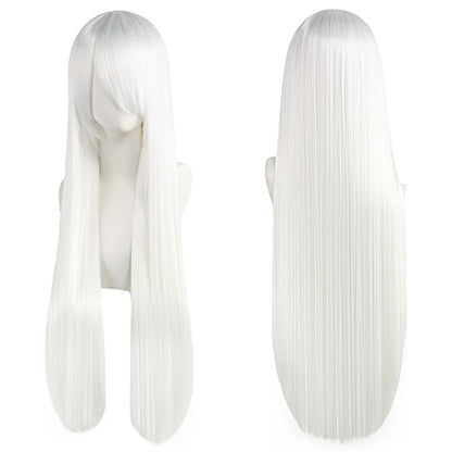 80cm Long Cosplay Wig - Synthetic Straight Hair with Bangs for Lolita Anime Costume Party Styling
