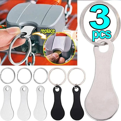 Shopping Cart Token Keychain – Portable Stainless Steel Key Ring for Daily Use Accessories