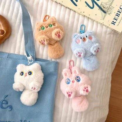 Cute Cartoon Cat Plush Keychain - Soft Stuffed Doll Pendant for Backpack Decoration and Student Gifts
