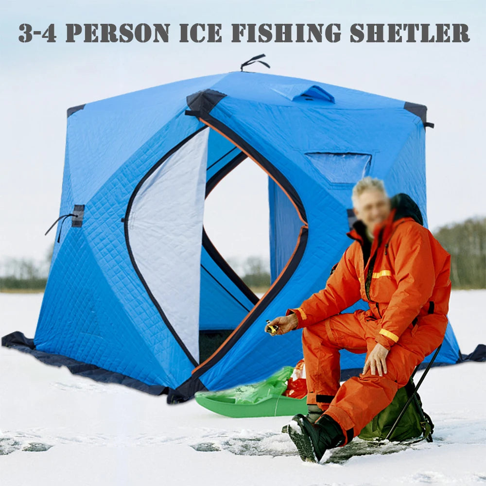 Easy Set-Up Winter Ice Fishing Tent – Portable Waterproof & Windproof Shelter for Ice Fishing